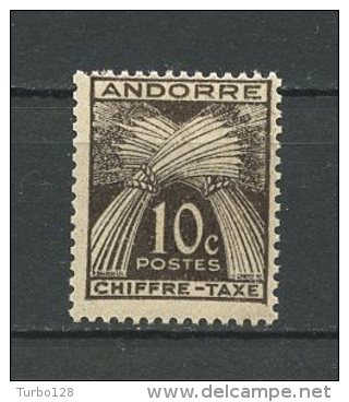 ANDORRE 1943 TAXE N° 21 ** Neuf = MNH  Superbes  Cote 1 &euro;  Flore Gerbes - Unused Stamps