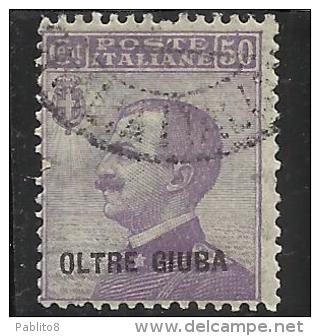 OLTRE GIUBA 1925 SOPRASTAMPATO D´ITALIA ITALY OVERPRINTED 50 CENT. TIMBRATO USED OBLITERE' - Oltre Giuba