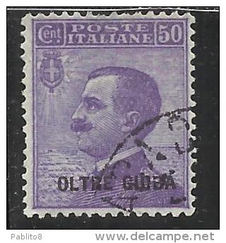 OLTRE GIUBA 1925 SOPRASTAMPATO D´ITALIA ITALY OVERPRINTED 50 CENT. TIMBRATO USED OBLITERE' - Oltre Giuba