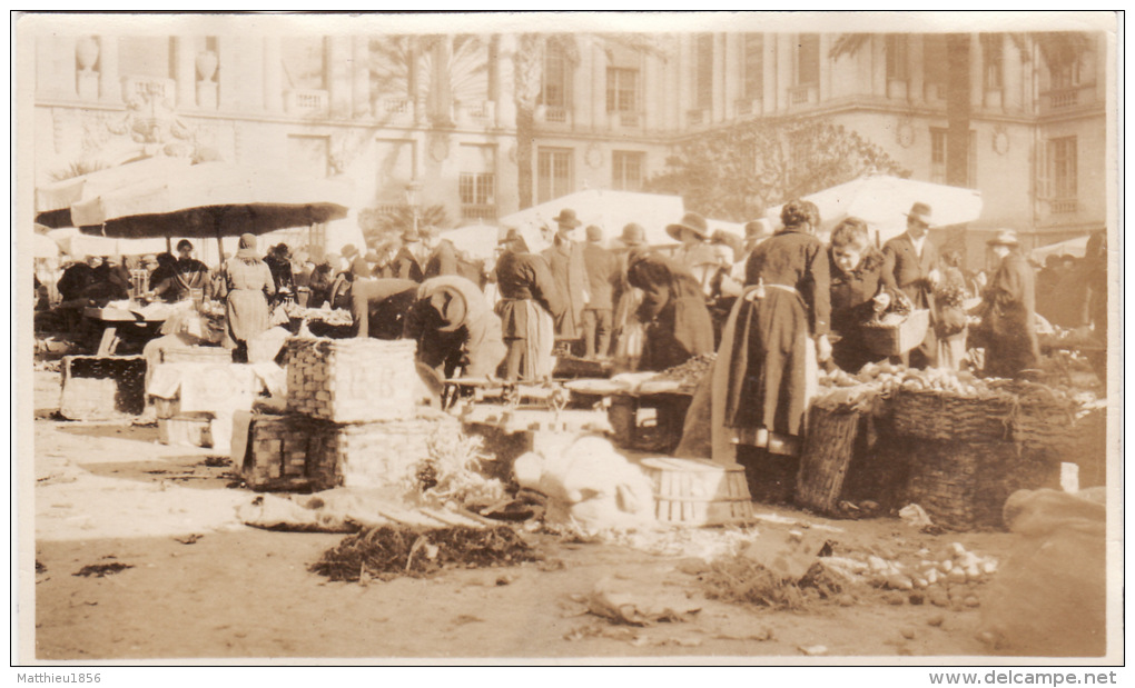Photo Originale Janvier 1924 NICE - Le Marché Aux Légumes (A54) - Mercati, Feste