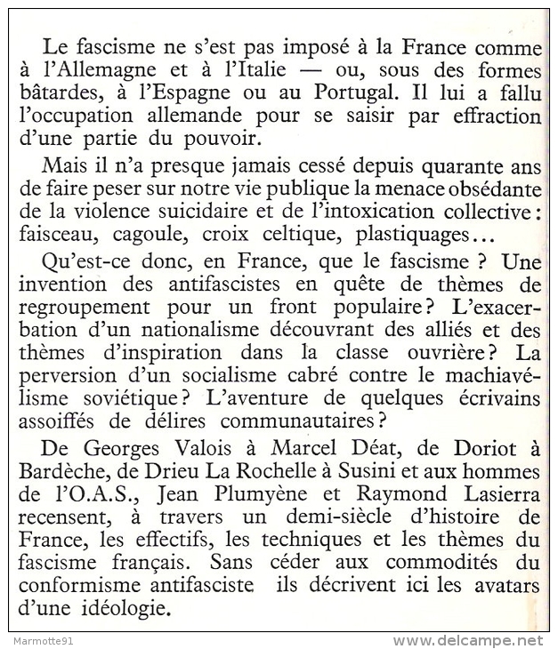 LES FASCISMES FRANCAIS 1923 1963 MOUVEMENT FASCISTE LIGUE CAGOULE AF FAISCEAU PPF - Frans