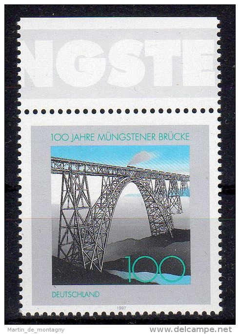 1997, Allemgane,  Pont De Müngsten  , YT No.  1759  Avec Bord, Neuf  ** , Lot 40428 - Ungebraucht