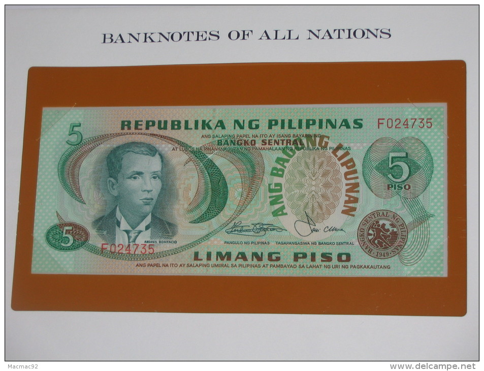 5 Pesos- Limang Piso - Republika Ng Plipinas - PHILIPPINES  - Billet Neuf - UNC  !!! **** ACHAT IMMEDIAT *** - Filipinas