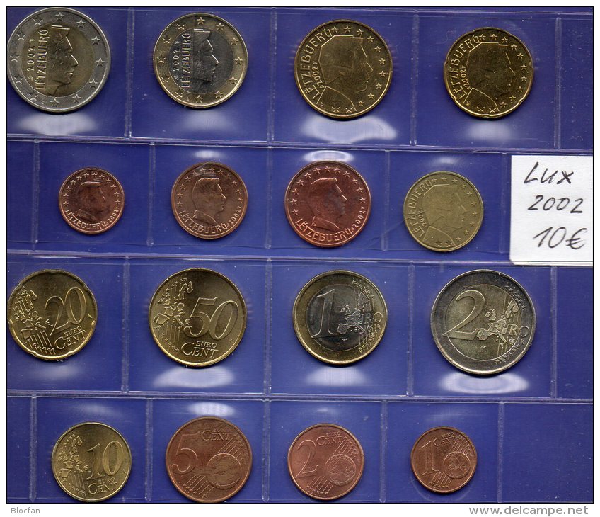 New EURO Luxemburg 2002 Prägeanstalt Des Herzogtum Stg 24€ Im Stempelglanz Staatlichen Münze Set 1C.- 2€ Coin Luxembourg - Luxemburgo