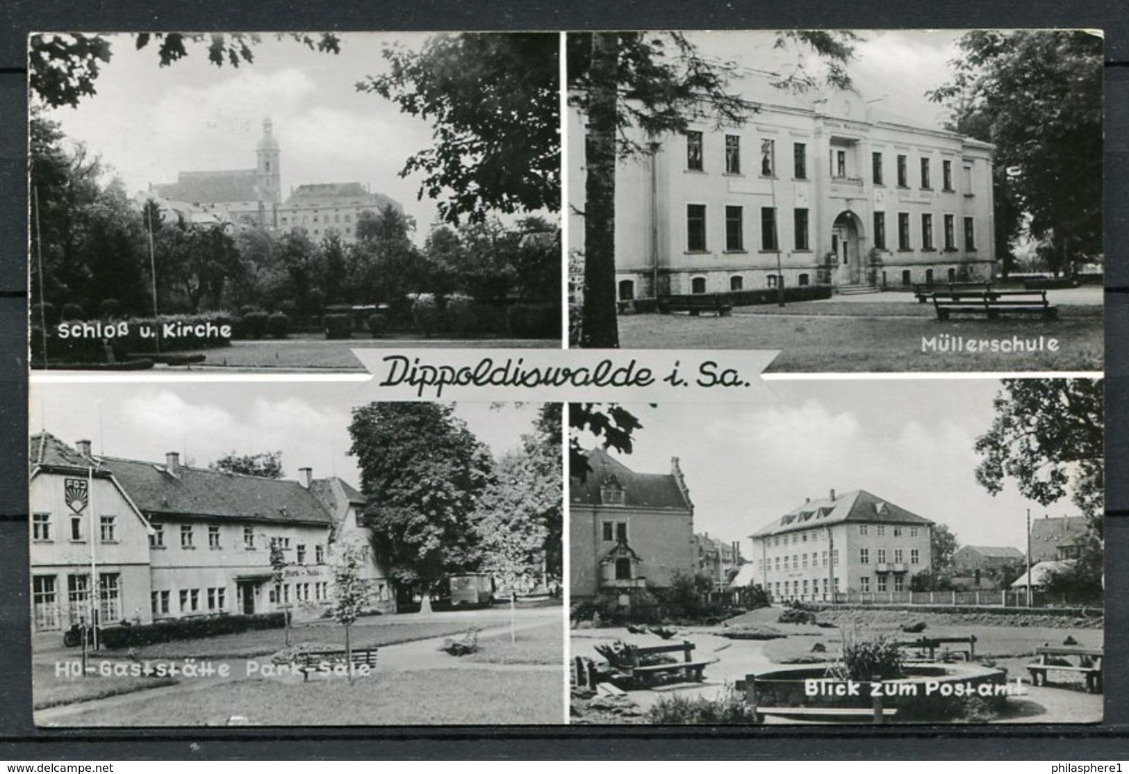 (00073) Dippoldiswalde - Mehrbildkarte S/w - Gel. 1960 - DDR - ERKA, Zwickau - Dippoldiswalde