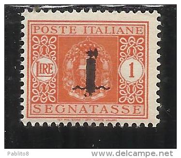 ITALIA REGNO ITALY KINGDOM REPUBBLICA SOCIALE RSI 1944 SEGNATASSE TAXES TASSE PICCOLO FASCIO FASCIETTO LIRE 1 MNH - Taxe