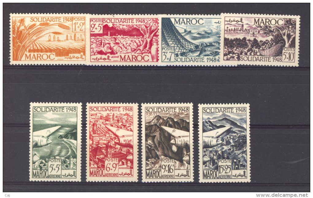 Maroc  :  Yv  271-74 + Av  70-73  ** - Unused Stamps