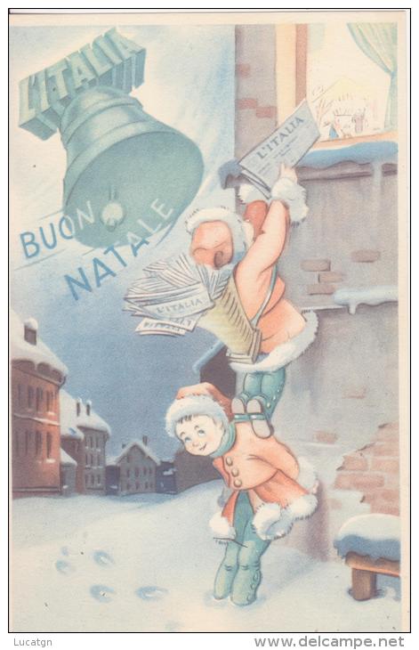 Cartolina Buon Natale E Pubblicitaria Abbonamento A L Italia - Altri & Non Classificati