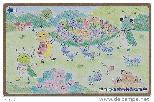 Télécarte Dorée Japon / 110-180095 - COCCINELLE FOURMI TAUPE - LADY BIRD ANT  Japan Gold Phonecard - MARIENKÄFER AMEISE - Ladybugs
