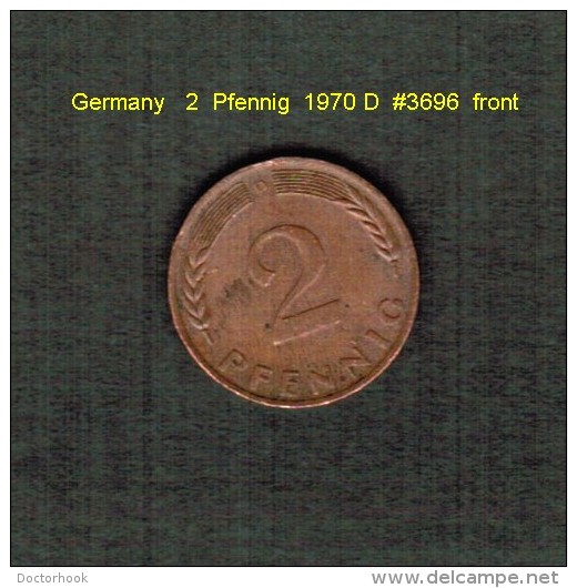 GERMANY    2  PFENNIG  1970 D   (KM # 106a) - 2 Pfennig