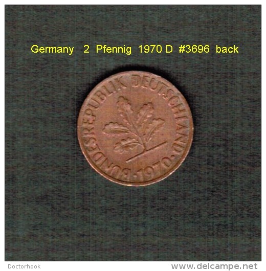 GERMANY    2  PFENNIG  1970 D   (KM # 106a) - 2 Pfennig