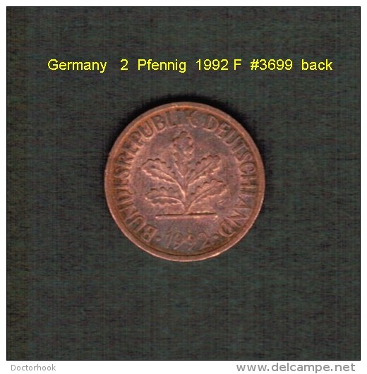 GERMANY    2  PFENNIG  1992 F   (KM # 106a) - 2 Pfennig