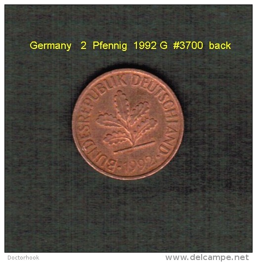 GERMANY    2  PFENNIG  1992 G   (KM # 106a) - 2 Pfennig