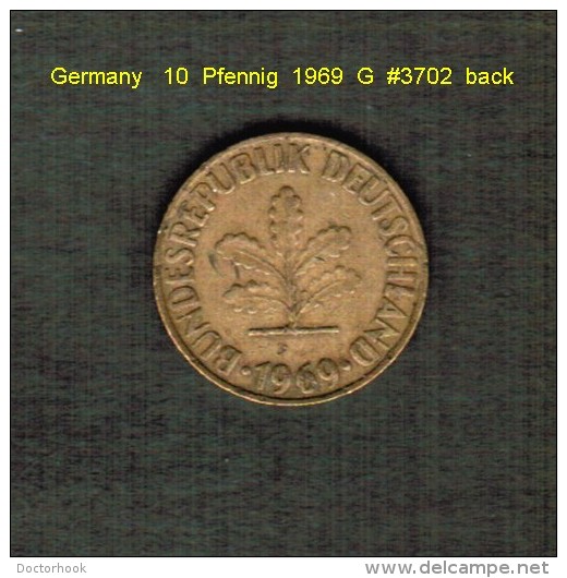 GERMANY    10  PFENNIG  1969 G   (KM # 108) - 10 Pfennig