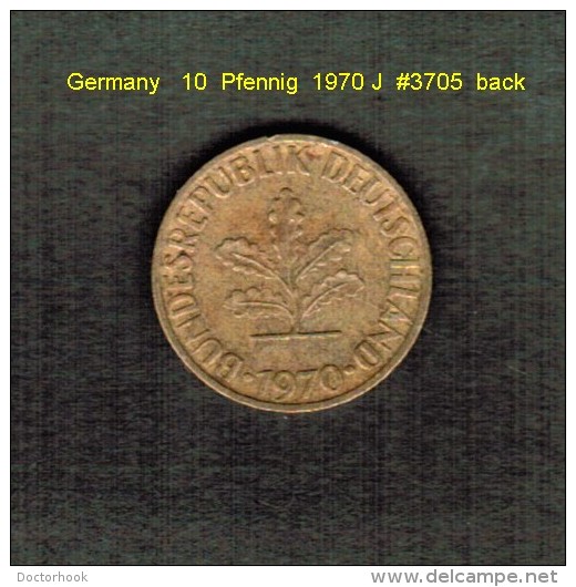 GERMANY    10  PFENNIG  1970 J (KM # 108) - 10 Pfennig