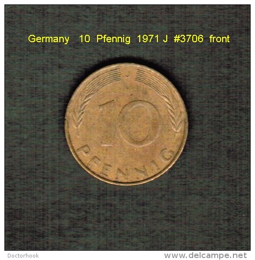 GERMANY    10  PFENNIG  1971 J (KM # 108) - 10 Pfennig