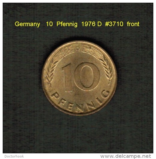 GERMANY    10  PFENNIG  1976 D (KM # 108) - 10 Pfennig