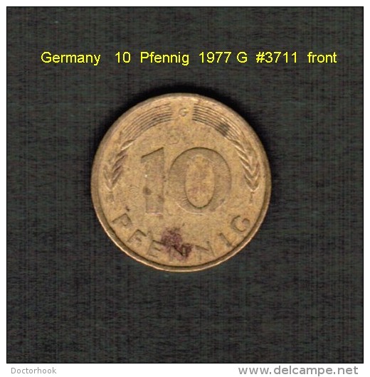 GERMANY    10  PFENNIG  1976 G (KM # 108) - 10 Pfennig