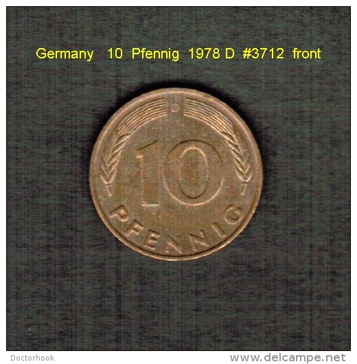 GERMANY    10  PFENNIG  1978 D  (KM # 108) - 10 Pfennig