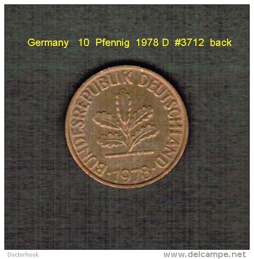 GERMANY    10  PFENNIG  1978 D  (KM # 108) - 10 Pfennig