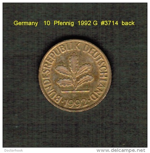 GERMANY    10  PFENNIG  1992 G  (KM # 108) - 10 Pfennig