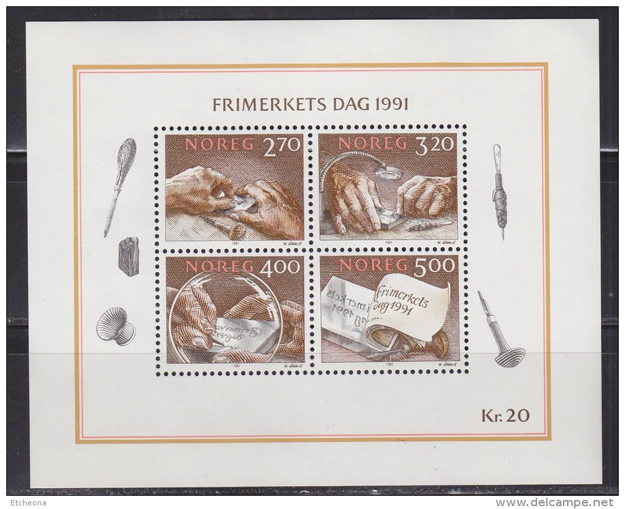 = Bloc De 4 Timbres Neufs, Norvège Frimerkets Dag 1991, - Hojas Bloque