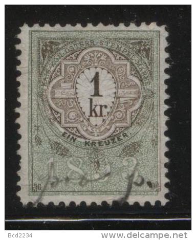 AUSTRIA ALLEGORIES 1893 1KR REVENUE ERLER 297 PERF 11.50 X 11.50 - Revenue Stamps