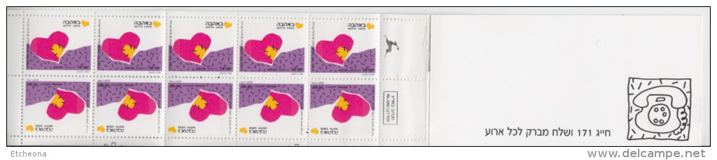 = Carnet De 10 Timbres Neufs,  Coeur, With Love, Avec Amour, - Postzegelboekjes