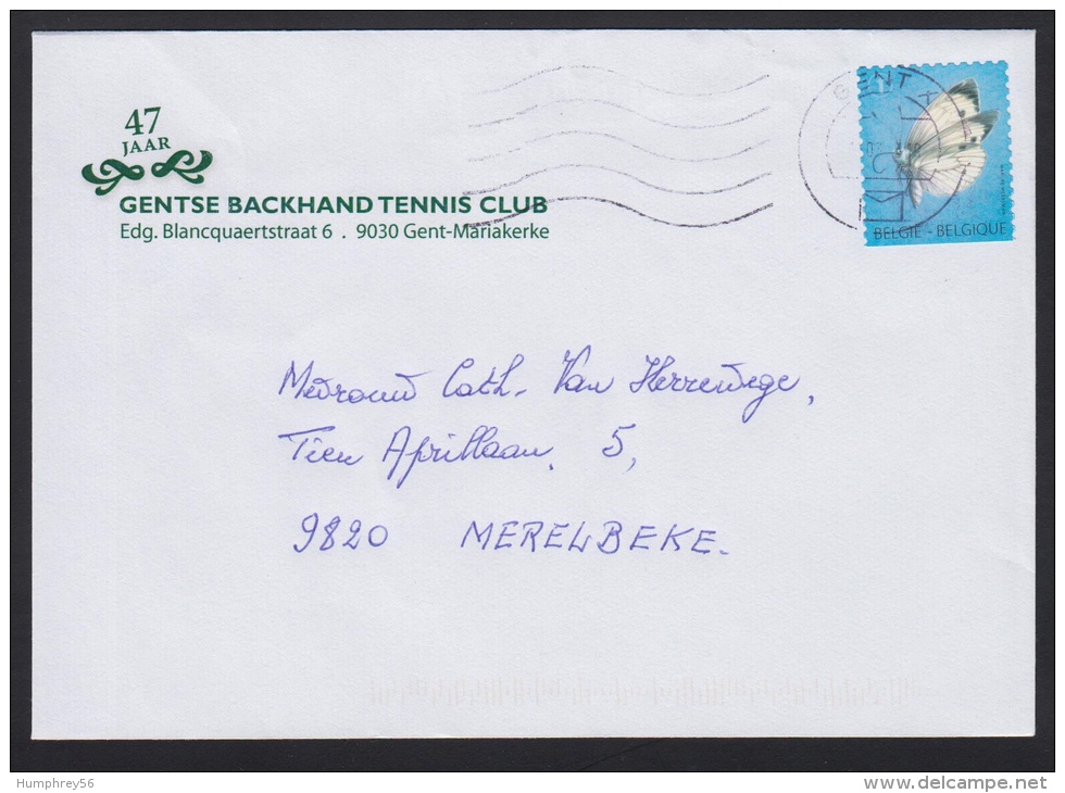 2012 - BELGIË/BELGIQUE/BELGIEN - Cover "Backhand Tennis Club" - Y&T 4234 [Pieris Brassicae] + GENT X - Lettres & Documents