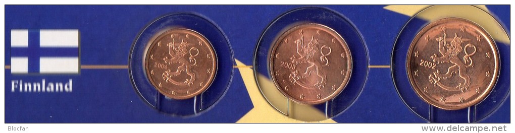 Kleinmünzen-Set EURO Finnland 1999-2013 Stg. 6€ Der Prägeanstalt Helsinki Kleinmünzen-Satz With 1,2,5C. Coins Of FINLAND - Finland