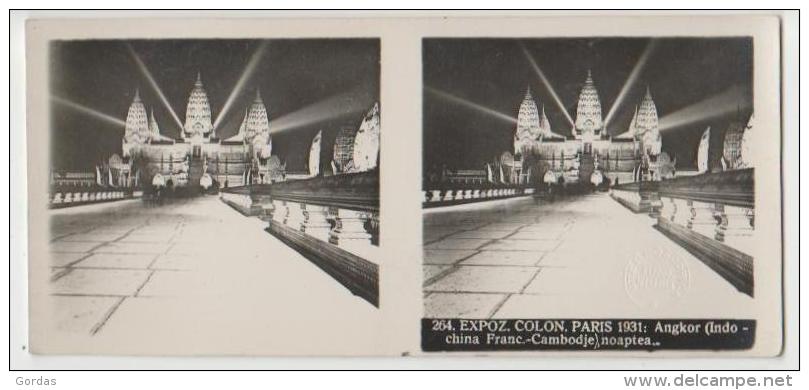 France - Colonial Exhibition Paris 1931 - Angkor - Cambodgia - Stereoscopic Photo 120x55mm - Stereoscopische Kaarten