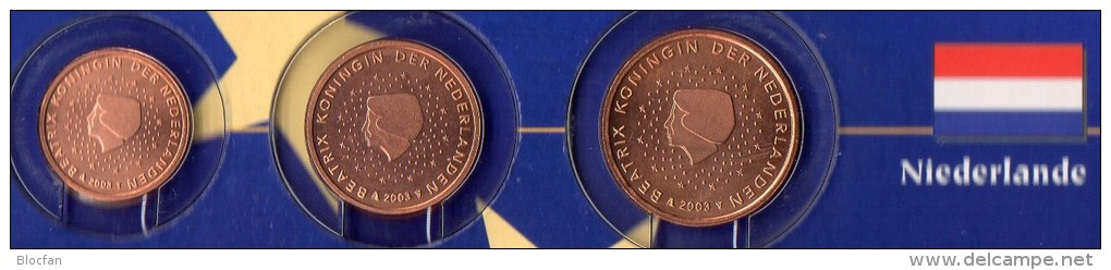 Kleinmünzen-Set EURO Niederlande 1999-2013 Stg 4€ Der Prägeanstalt Den Haag Kleinmünzen-Satz With 1,2,5C. Coin Nederland - Netherlands