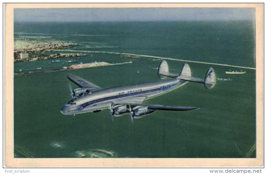 Thème -  Avion -  Lockheed Constellation En Service Sur Les Ligens AIr France - Survol De La Rade De Casablanca - Havas - 1946-....: Moderne