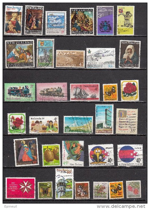 NOUVELLE ZELANDE  LO T DE 33 TIMBRES OBLITERES DIFFERENTS - Collections, Lots & Series