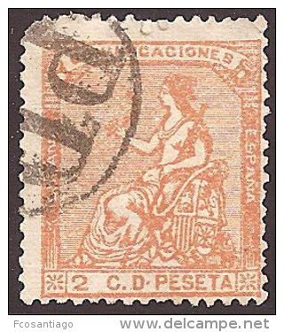 ESPAÑA 1873 - Edifil #131 Marca Francesa - VFU - Usati