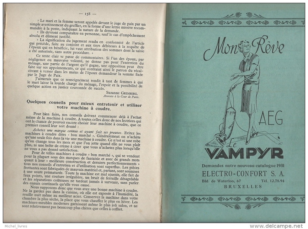 Annuaire Du Ménage - Recueil Complet De Documentation Pour 1931 - Nmbreuses Réclames D'époque - 300 Pp - Etat Moyen - In - Andere & Zonder Classificatie