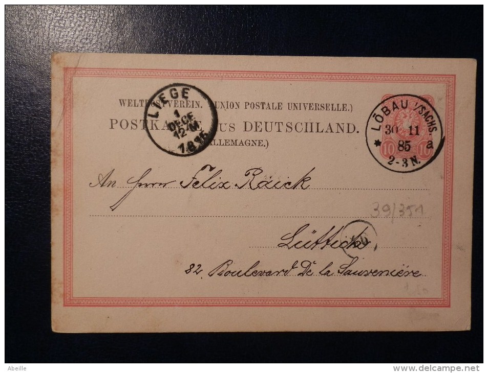 39/354   CP  1898   TO  BELGIUM - Lettres & Documents