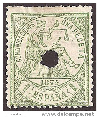 ESPAÑA 1874 - Edifil #150T Taladrado - Oblitérés