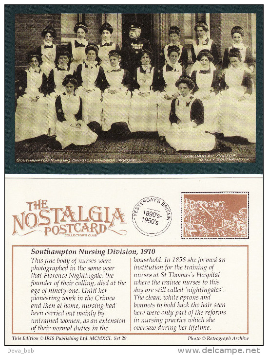 Postcard Southampton Nursing Division WINDSOR 1910 Nurse Nostalgia Nurses Repro - Rode Kruis