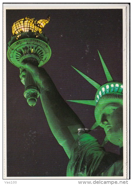 CPA NEW YORK CITY- STATUE OF LIBERTY BY NIGHT - Statue De La Liberté
