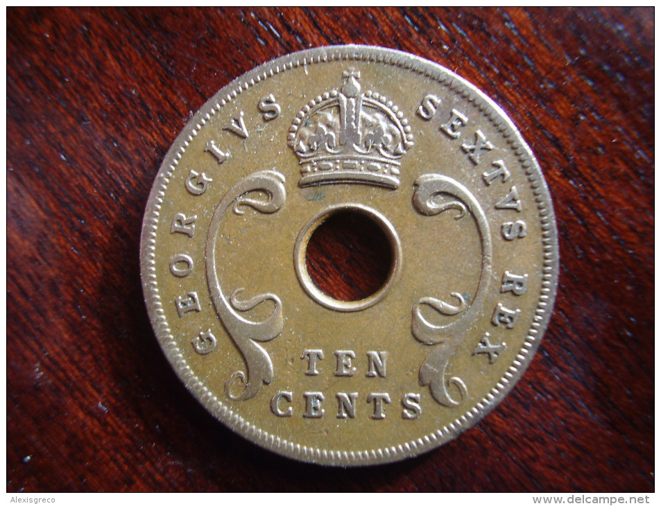 BRITISH EAST AFRICA USED TEN CENT COIN BRONZE Of 1949  - GEORGE VI. - Colonia Britannica