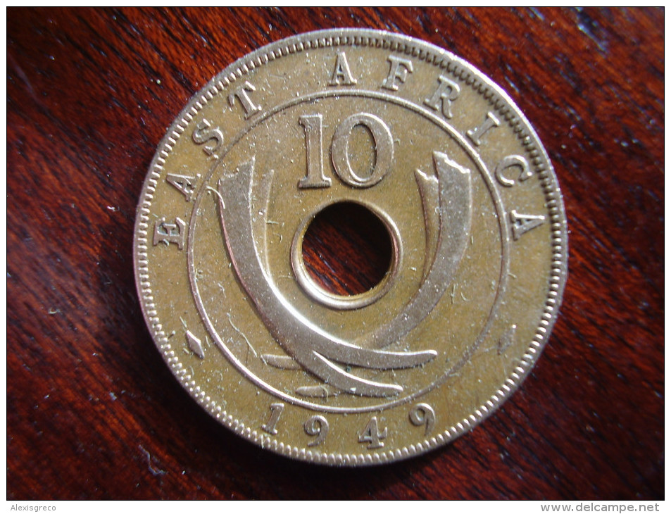 BRITISH EAST AFRICA USED TEN CENT COIN BRONZE Of 1949  - GEORGE VI. - British Colony