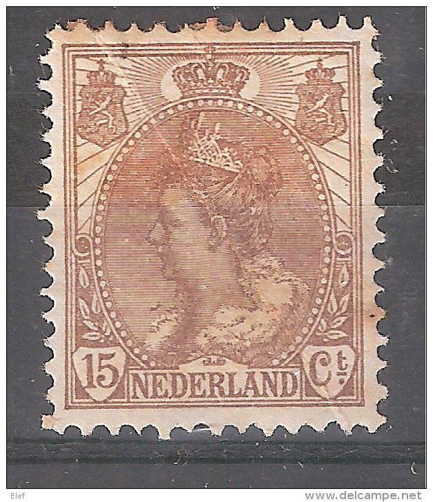 Nederland / Pays Bas 1908, Yvert N° 55 , 15 C Brun  , Neuf *,cote 120 Euros, B/TB, Peu Courant - Ungebraucht