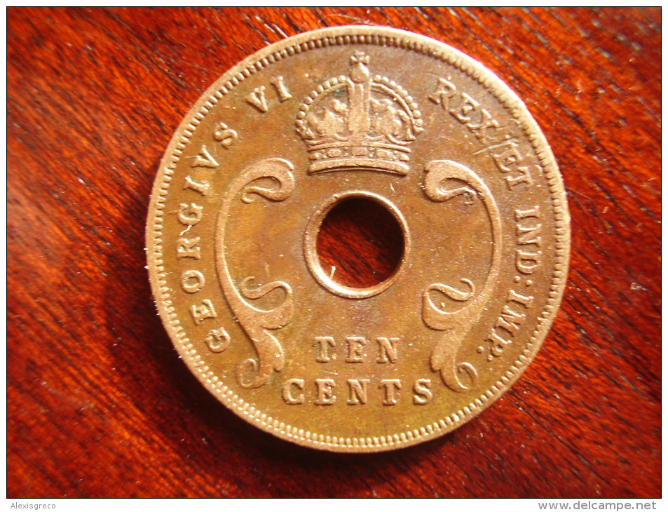 BRITISH EAST AFRICA USED TEN CENT COIN BRONZE Of 1939 H - GEORGE VI. - British Colony