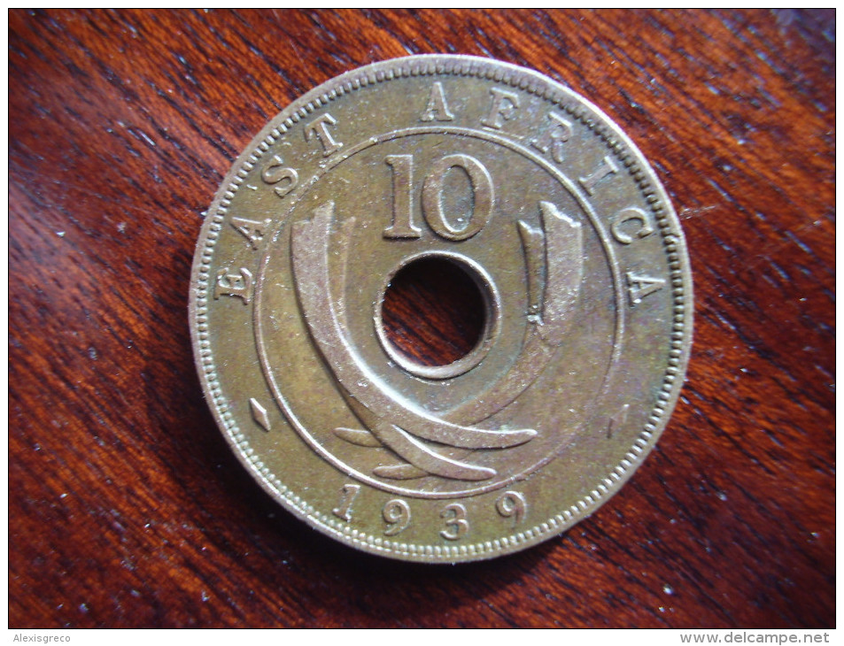 BRITISH EAST AFRICA USED TEN CENT COIN BRONZE Of 1939 H - GEORGE VI. - Colonie Britannique