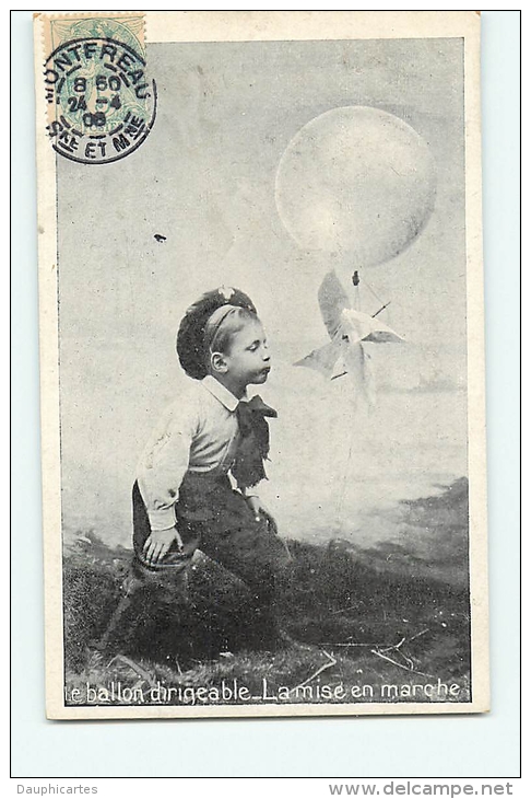 6 CPA , Série Complète - Enfant Et Jeu : Le Ballon Dirigeable  Et Ses Péripéties - 7 Scans - Autres & Non Classés