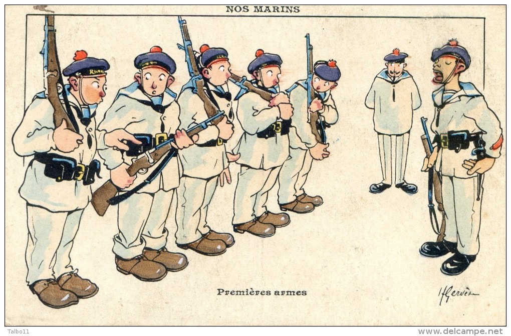 Illustrateur H Gerveze -  Nos Marins - Premières Armes - Gervese, H.