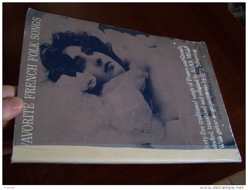 MUSIQUE FAVORITE FRENCH FOLK SONGS 65 Traditionnal Songs Of FRANCE And CANADA Adapted ALAN MILLS GUITAR Jerry SILVERMAN - Cultural