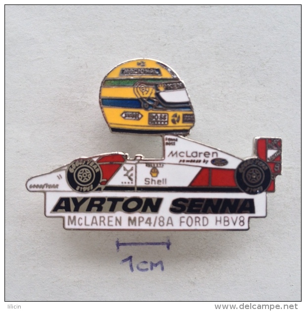 Badge / Pin (Car Racing) - Brasil (Brazil) Formula 1 FIA Ayrton Senna Da Silva MCLAREN FORD - Car Racing - F1