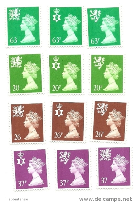 1996 - Gran Bretagna 1893/904 Regionali, - Unused Stamps